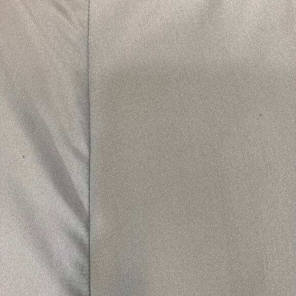 Tibi gray silk tie front top, womens 12 round neck short sleeve tie front blouse - Picture 8 of 8